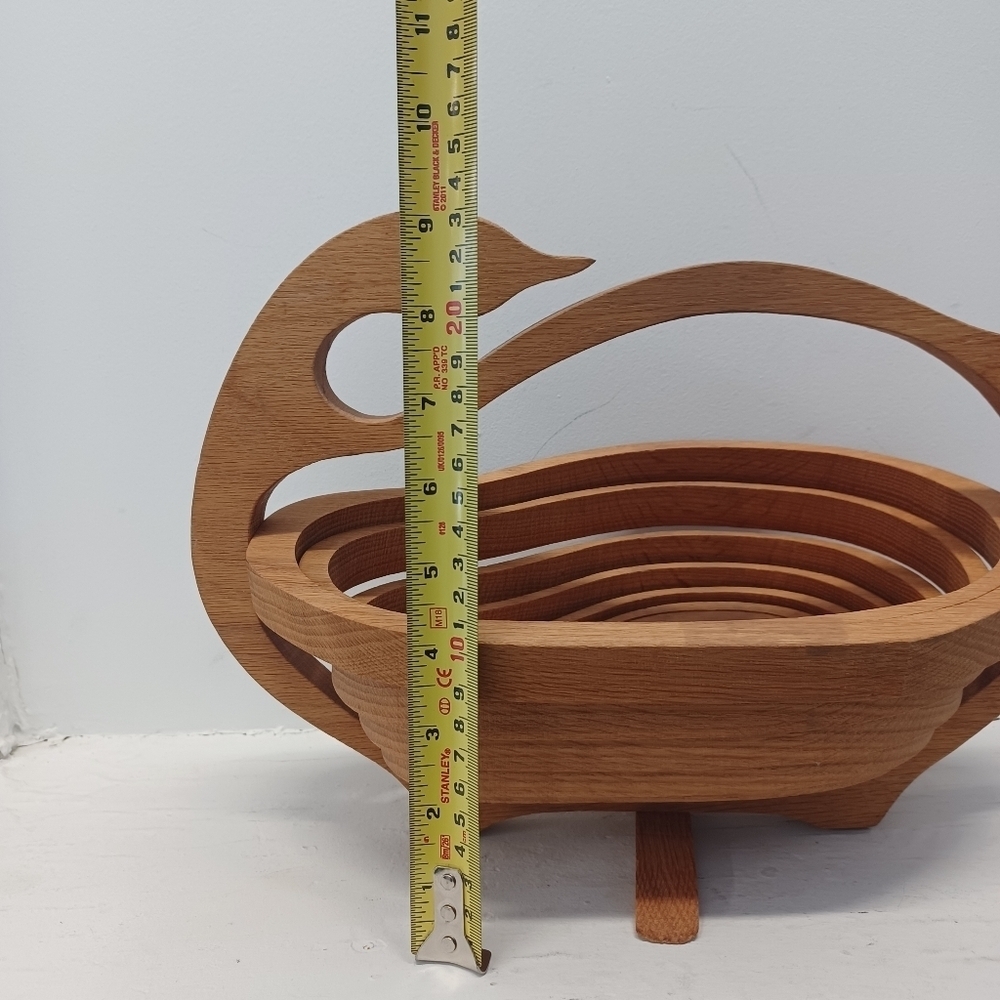 Vintage Silhouette Mid-Century Modern Wooden Swan Duck Carved Bowl Decor - Picture 3 of 5